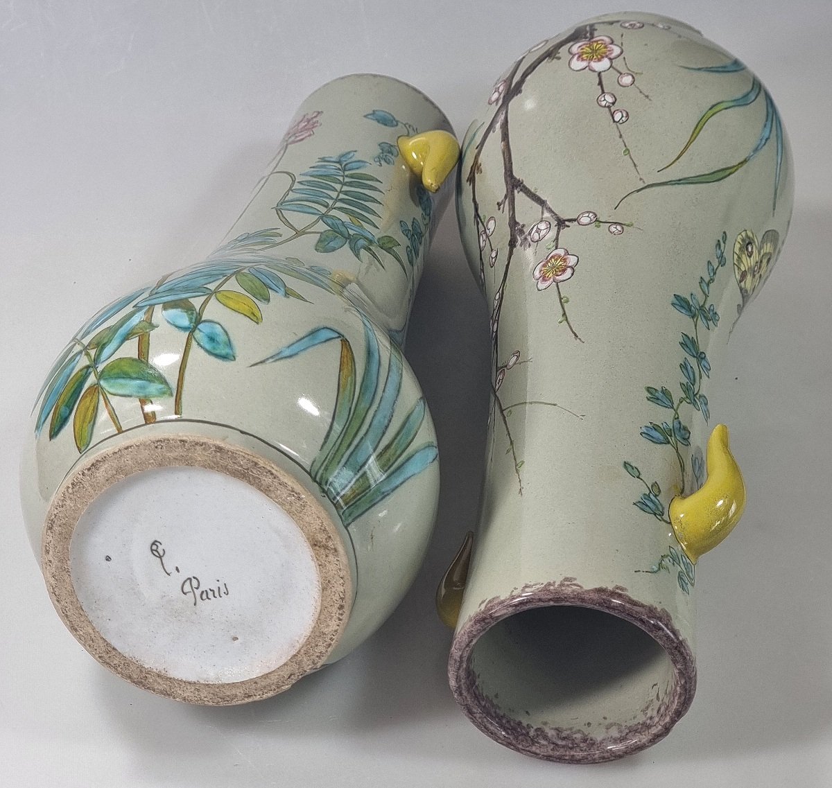 Art Nouveau Pair Of Japanese-style Vases By édouard Gilles – Paris – Circa 1880-photo-1