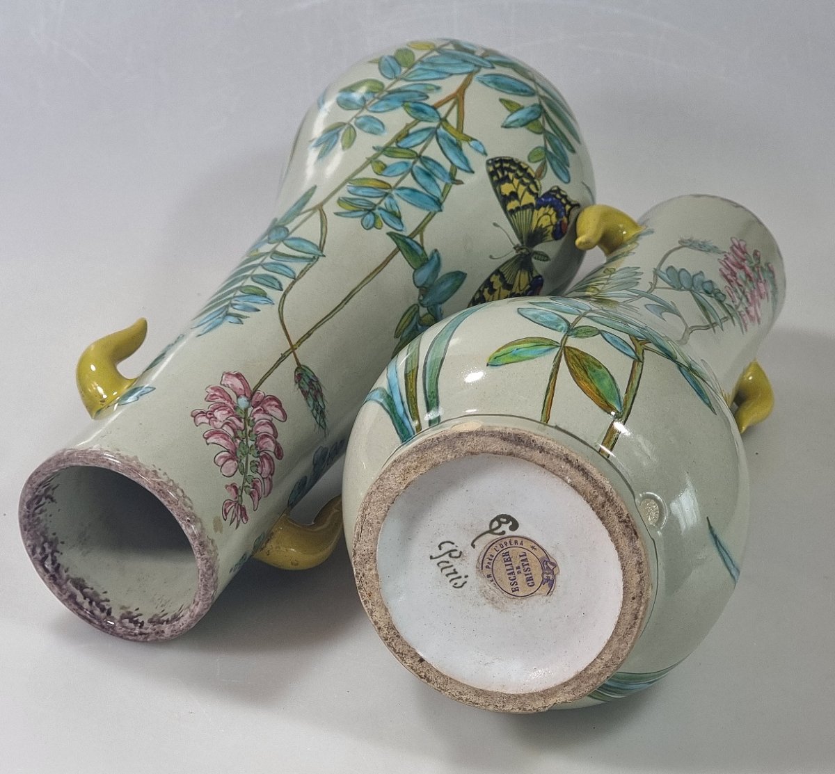 Art Nouveau Pair Of Japanese-style Vases By édouard Gilles – Paris – Circa 1880-photo-2