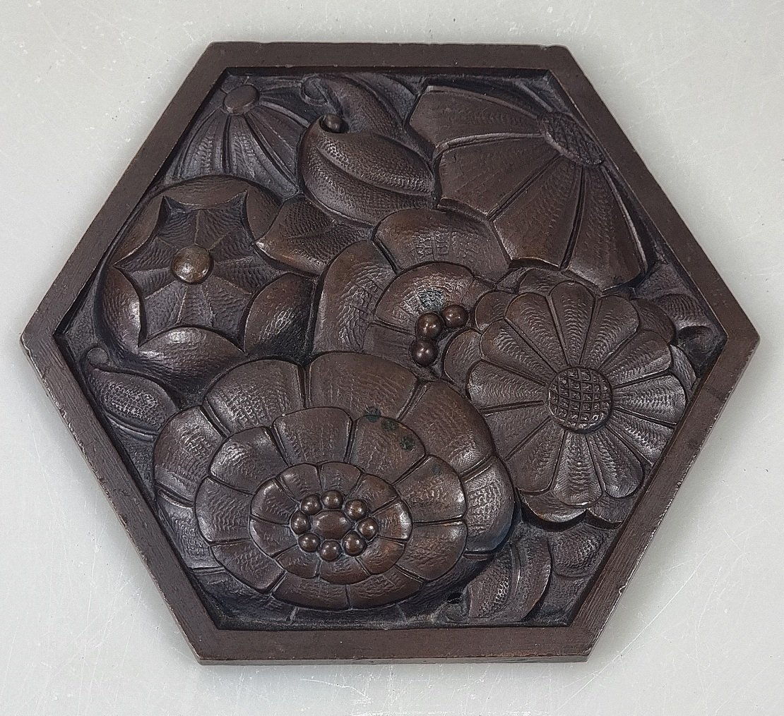 French Art Deco Bronze Floral Plaque, Süe And Mare Style – Circa 1925