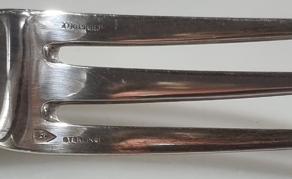 Christofle Renaissance Three-piece Silverware Set In 0.925 Sterling Silver – Cardeilhac Model-photo-1
