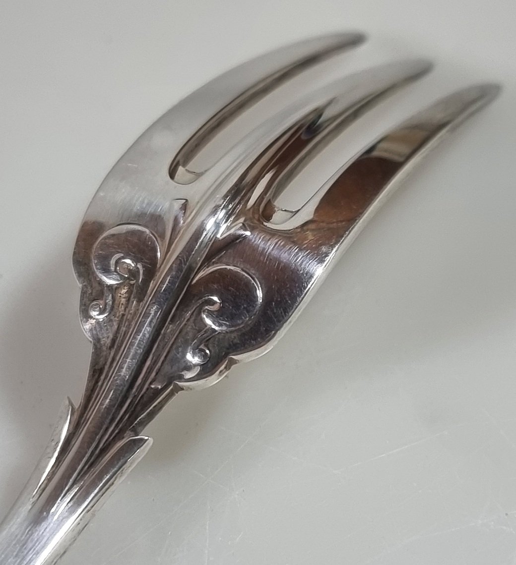 Christofle Renaissance Three-piece Silverware Set In 0.925 Sterling Silver – Cardeilhac Model-photo-3