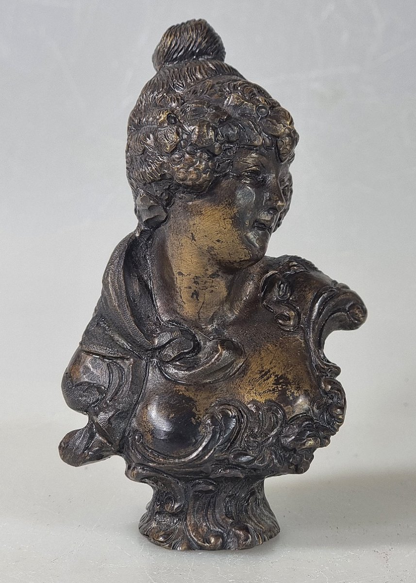 Ancien cachet français en bronze avec buste féminin – XIXe siècle-photo-3