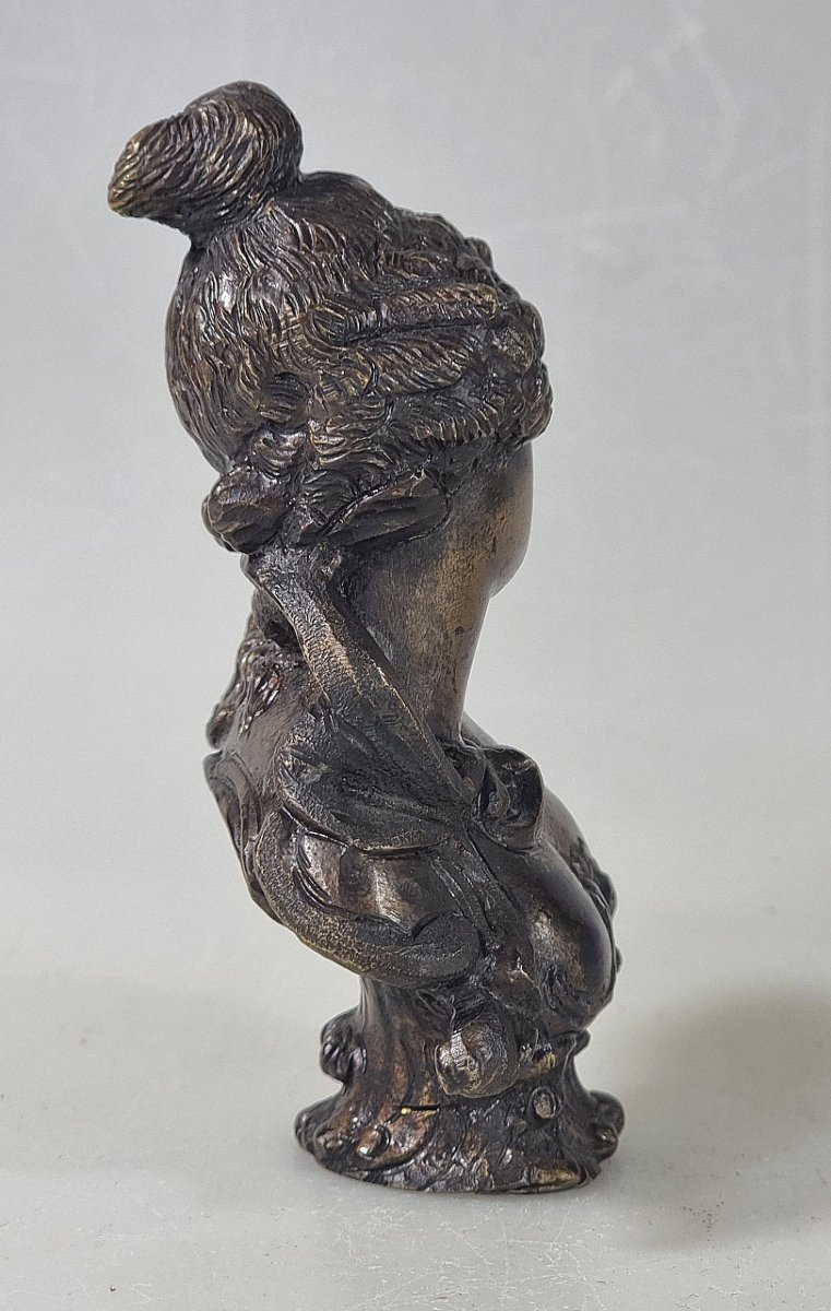 Ancien cachet français en bronze avec buste féminin – XIXe siècle-photo-4