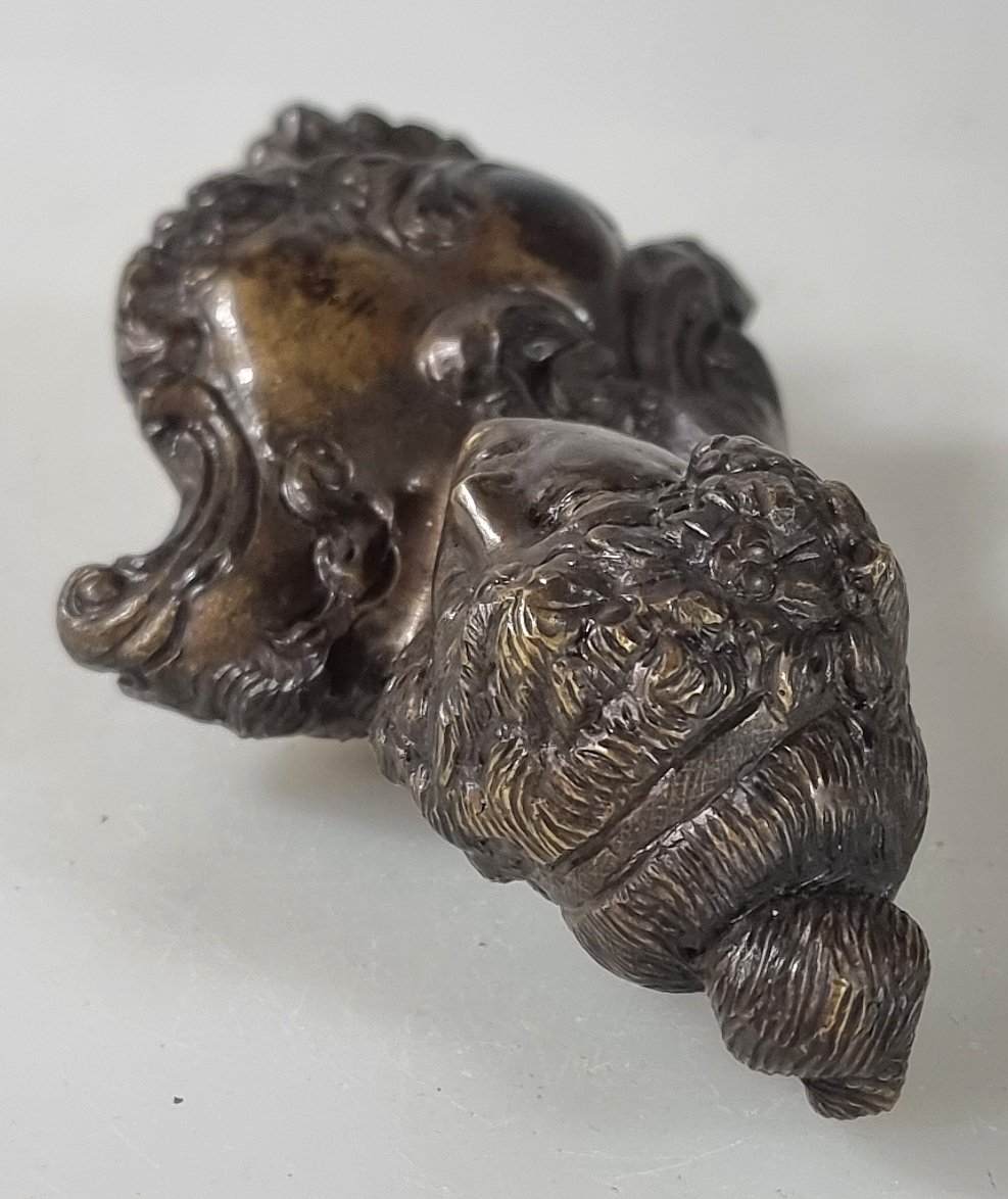 Ancien cachet français en bronze avec buste féminin – XIXe siècle-photo-3