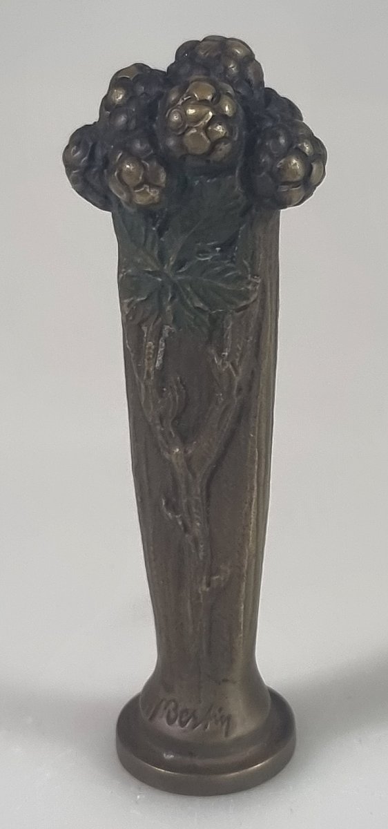 Antique French Bronze Seal Signed "m. Bertin" In Its Original Case – Circa 1910–1925-photo-3