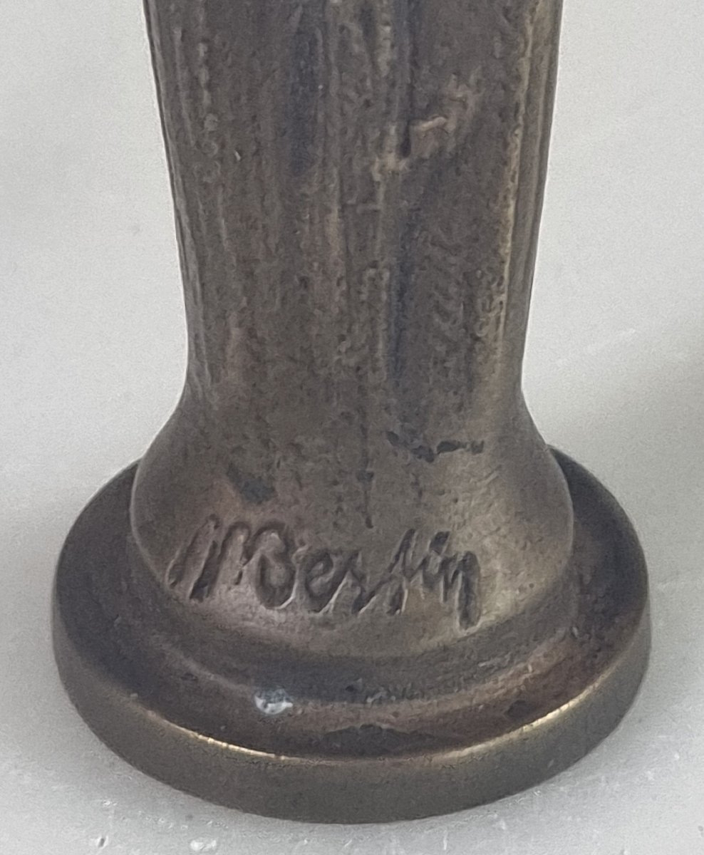 Antique French Bronze Seal Signed "m. Bertin" In Its Original Case – Circa 1910–1925-photo-1