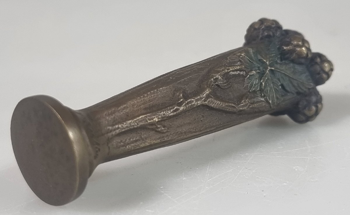 Antique French Bronze Seal Signed "m. Bertin" In Its Original Case – Circa 1910–1925-photo-3