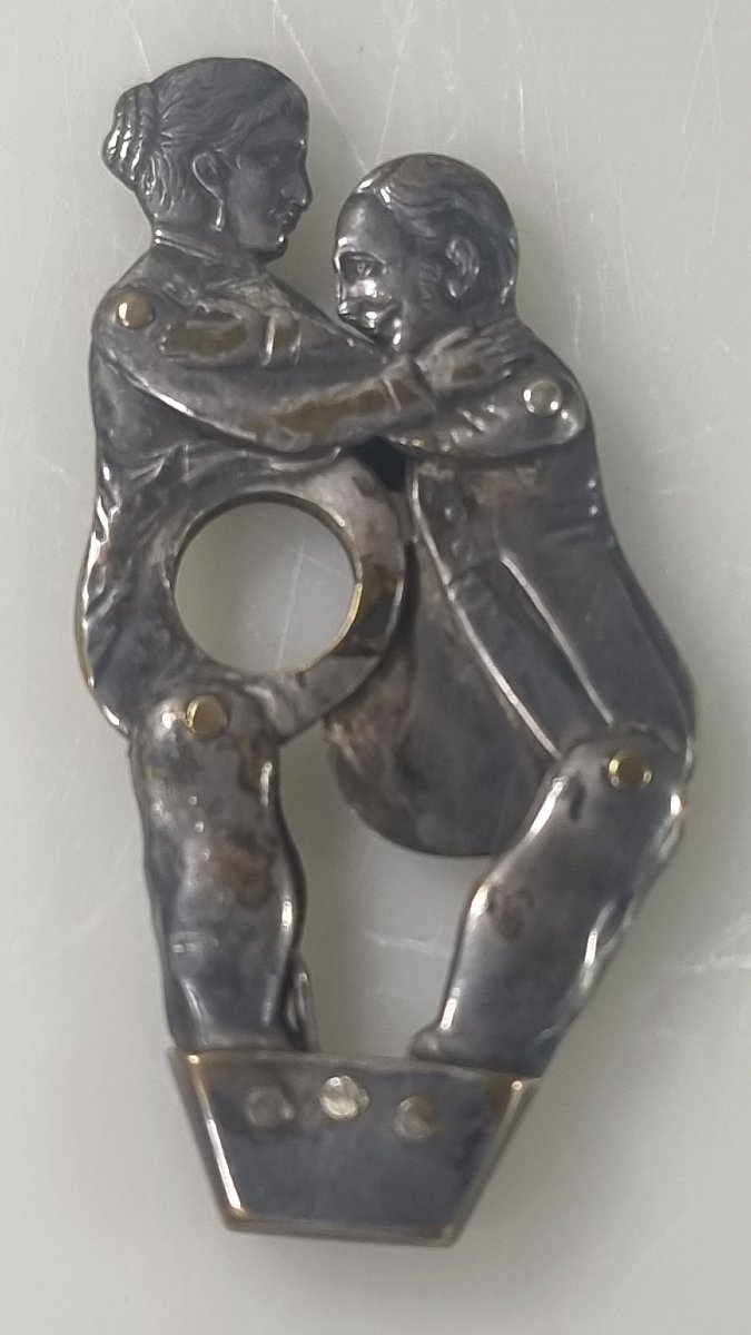 Antique Erotic Cigar Cutter Made Of Silver-plated Copper – Circa 1880–1900  -photo-2