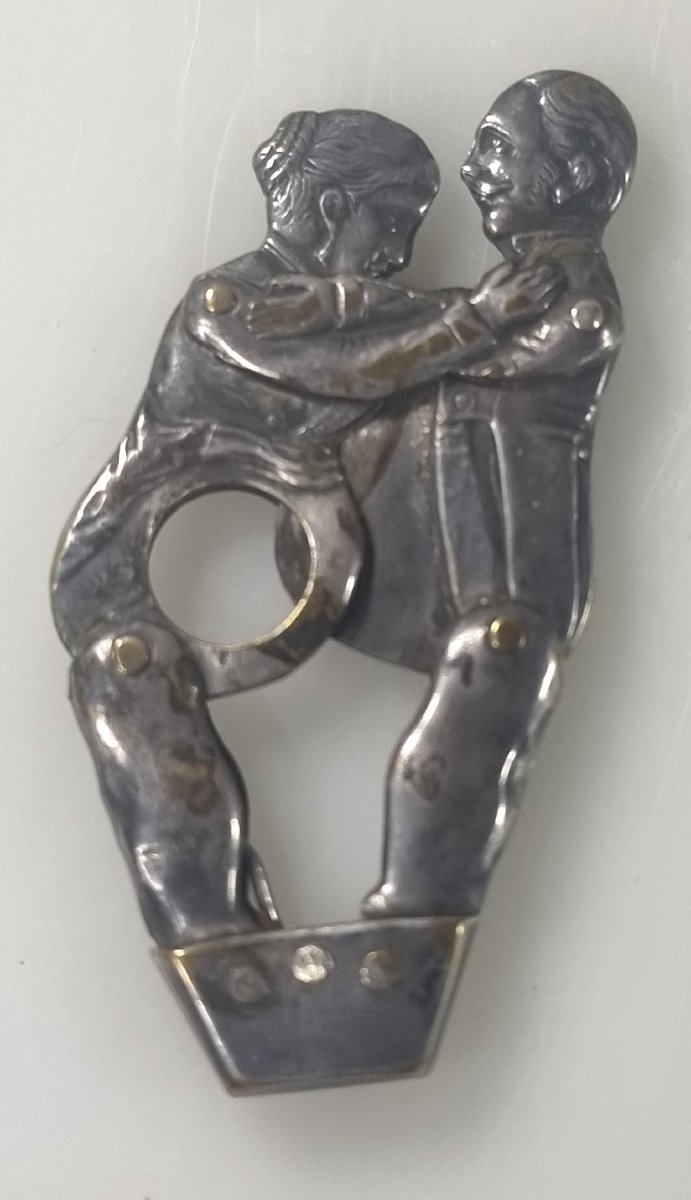 Antique Erotic Cigar Cutter Made Of Silver-plated Copper – Circa 1880–1900  -photo-3