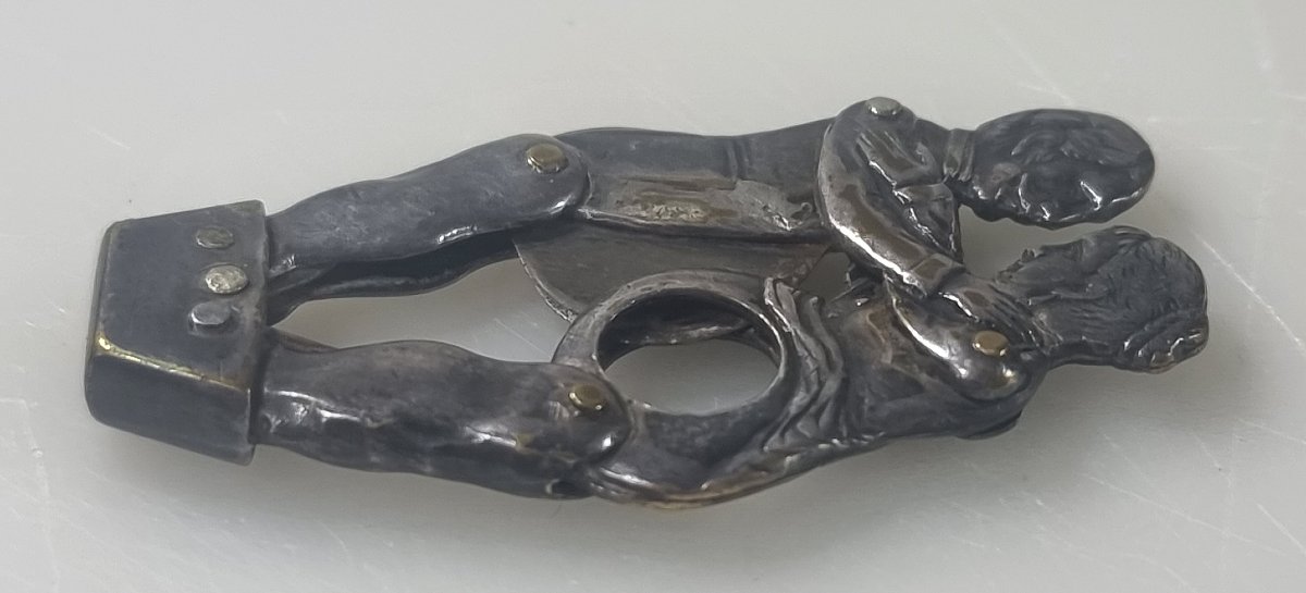 Antique Erotic Cigar Cutter Made Of Silver-plated Copper – Circa 1880–1900  -photo-4