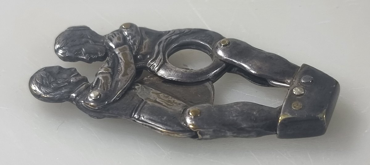 Antique Erotic Cigar Cutter Made Of Silver-plated Copper – Circa 1880–1900  -photo-1