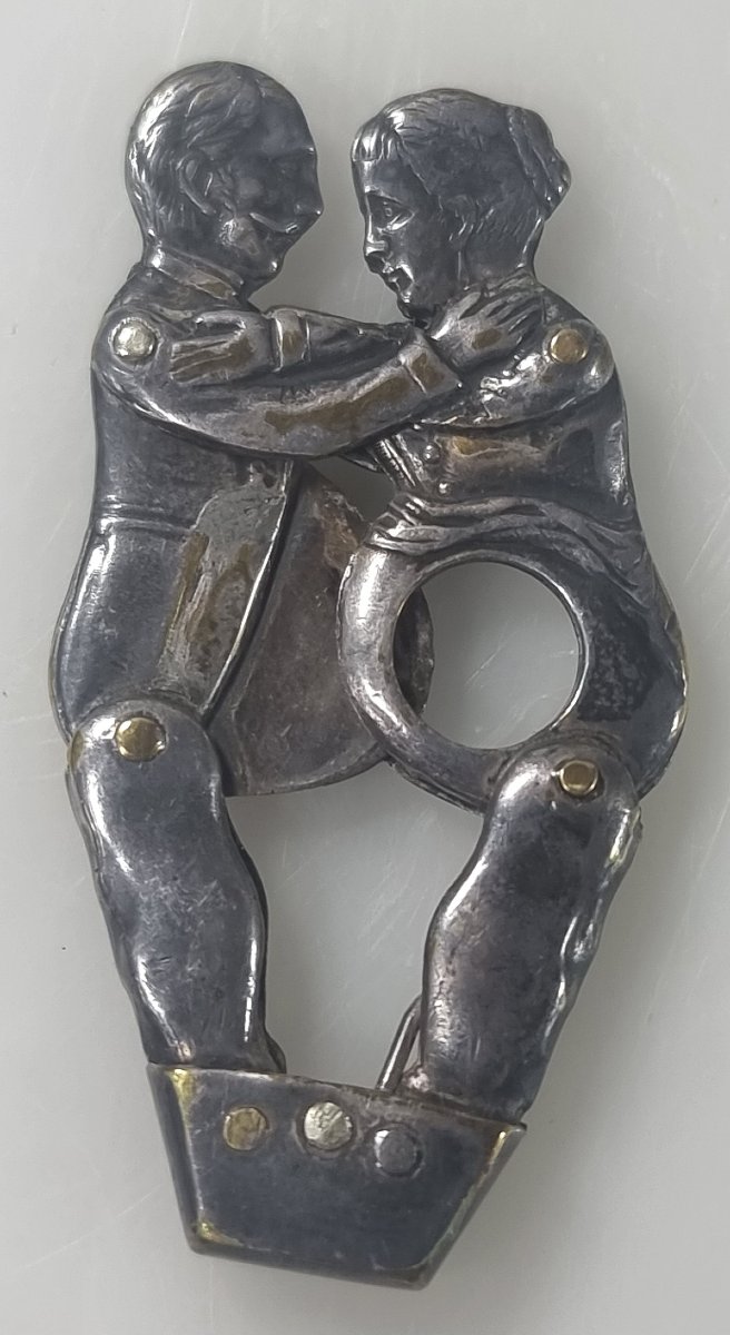 Antique Erotic Cigar Cutter Made Of Silver-plated Copper – Circa 1880–1900  