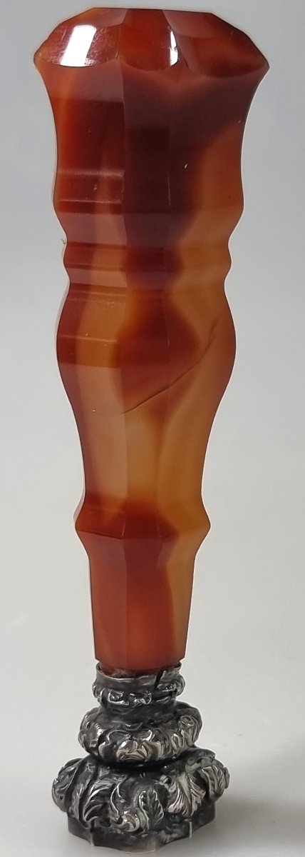 Cachet ancien français en agate et argent – Monogramme C.R.-photo-4