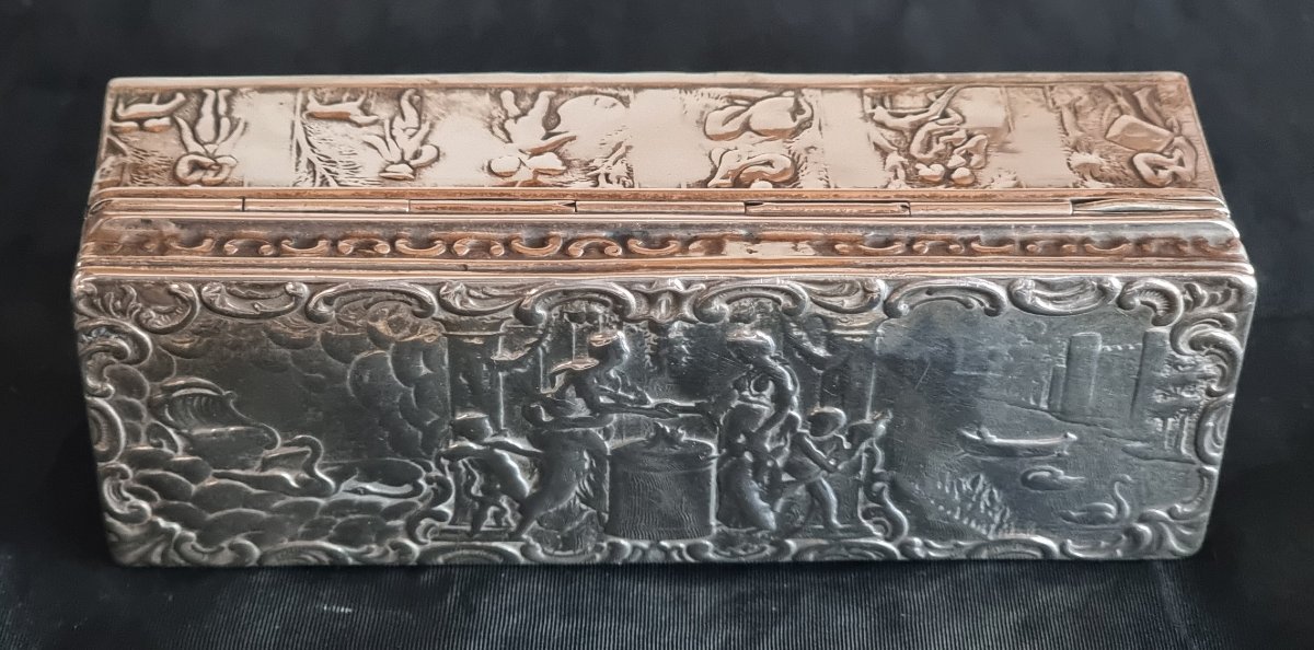 Antique Dutch Silver Tobacco Box Depicting Venus And Adonis – 139 Grams