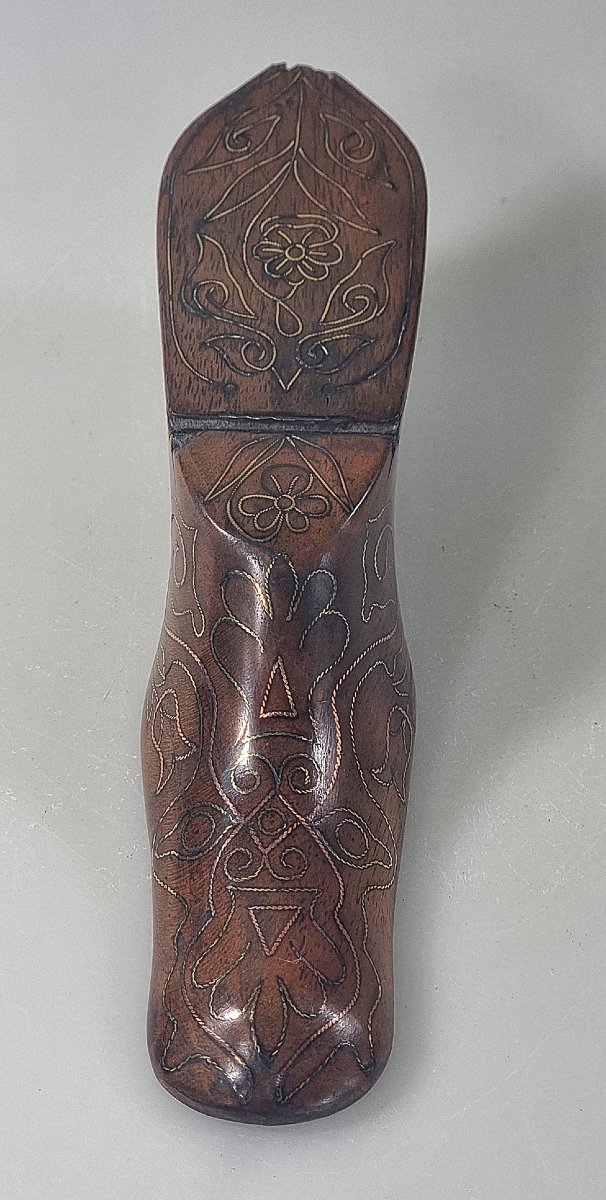 Antique 19th-century Snuffbox Shaped Like A Shoe Snuff Shoe-photo-3