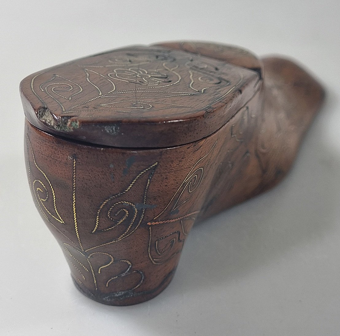 Antique 19th-century Snuffbox Shaped Like A Shoe Snuff Shoe-photo-4