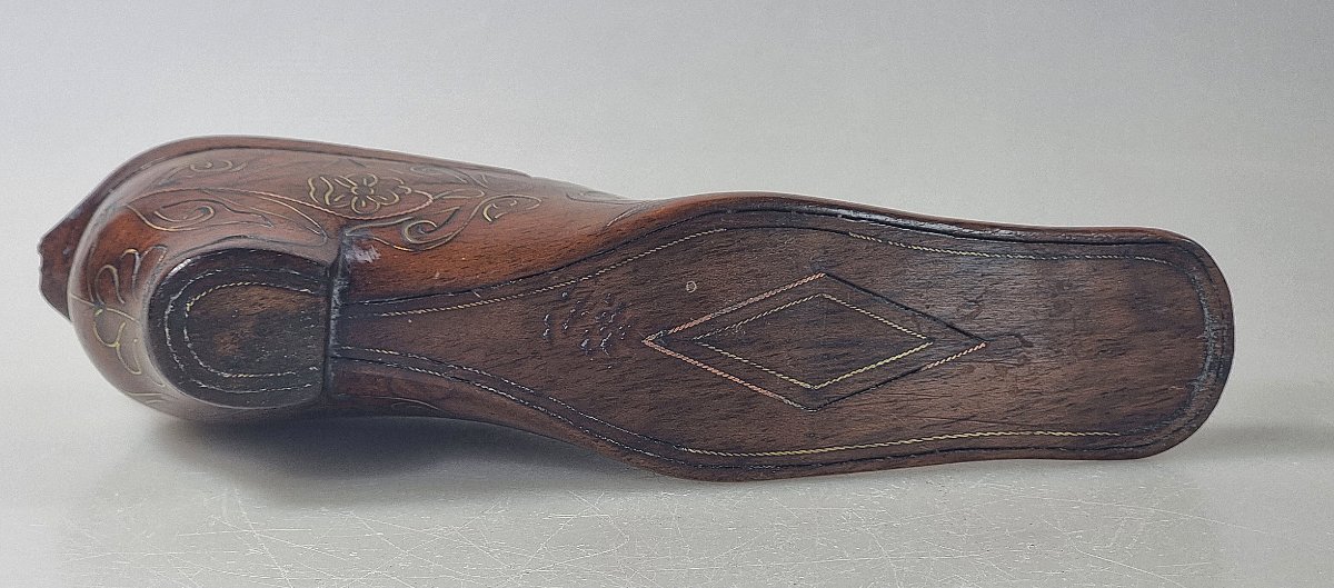 Antique 19th-century Snuffbox Shaped Like A Shoe Snuff Shoe-photo-1