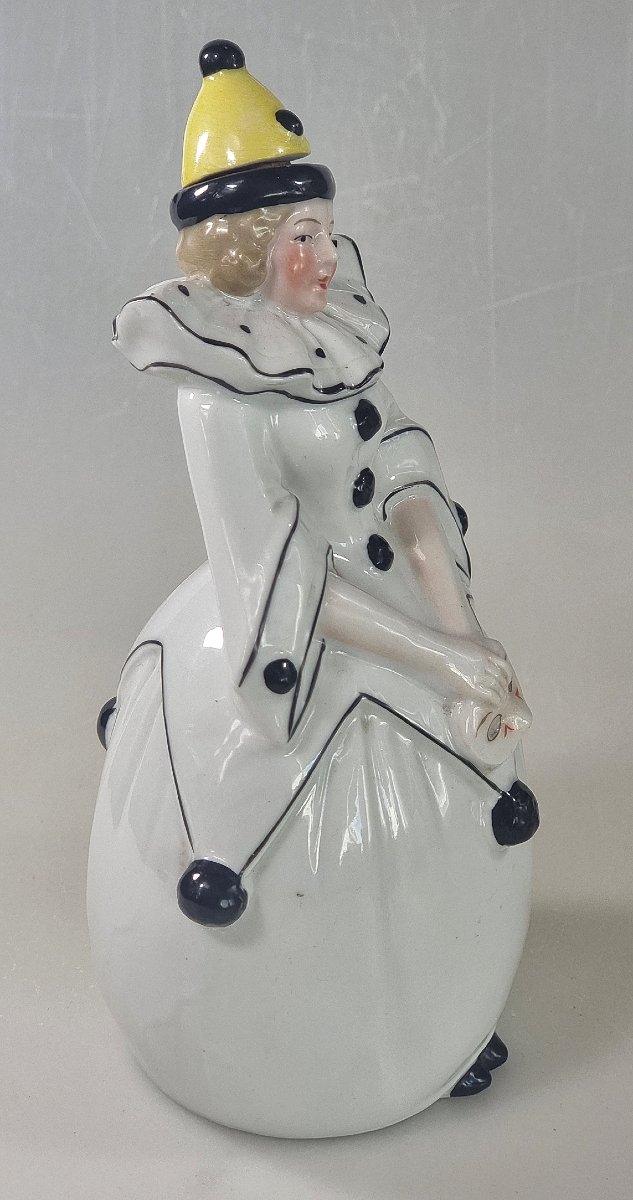 Antique German Porcelain Perfume Bottle – Pierrot Art Deco – Germany 7418-photo-2