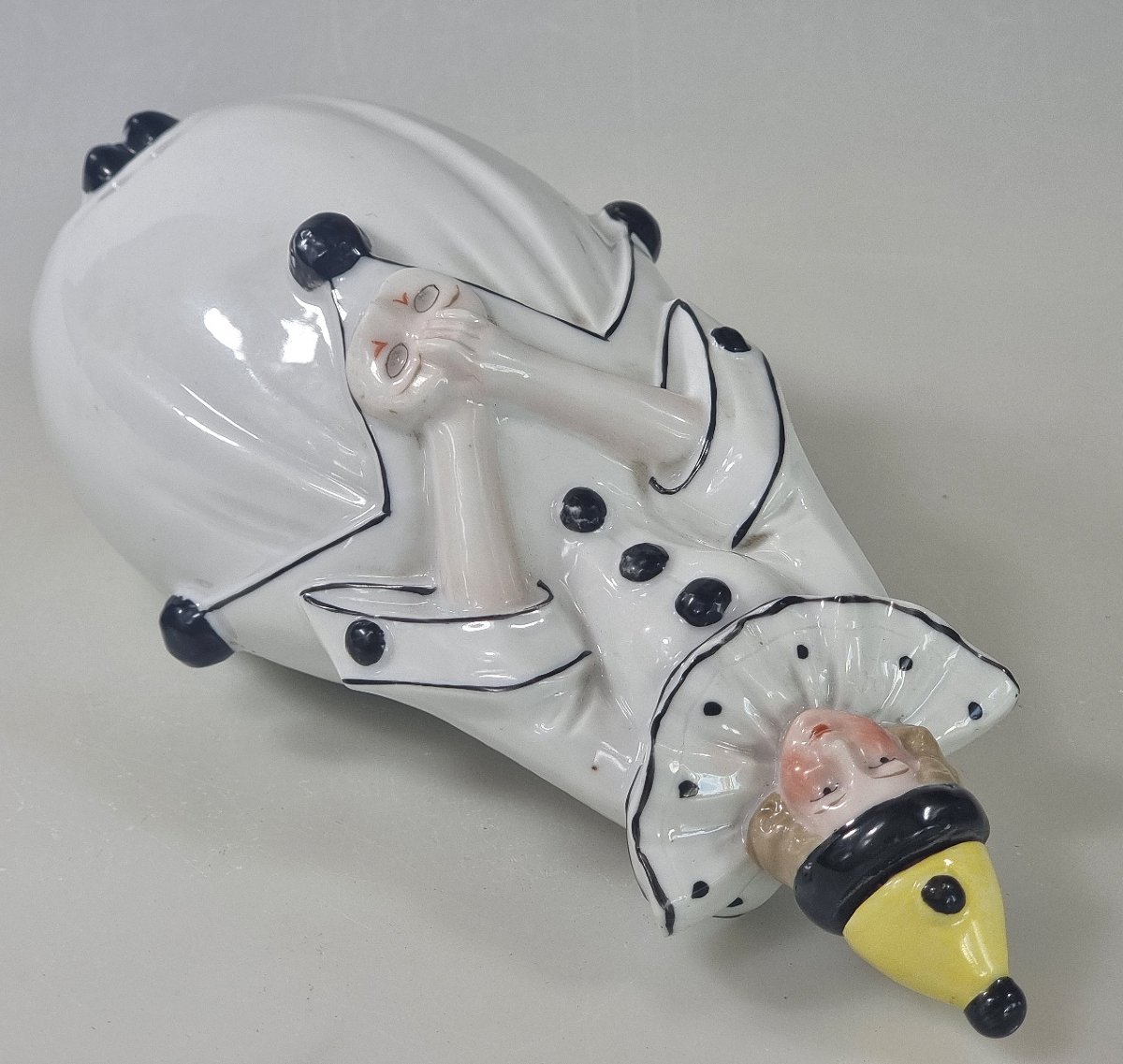 Antique German Porcelain Perfume Bottle – Pierrot Art Deco – Germany 7418-photo-2