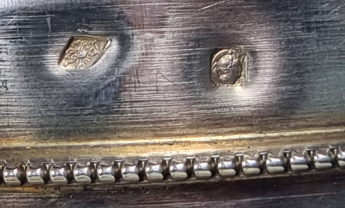 Ciboire ancien français par Favier Frères – coupe en argent et bronze doré-photo-7