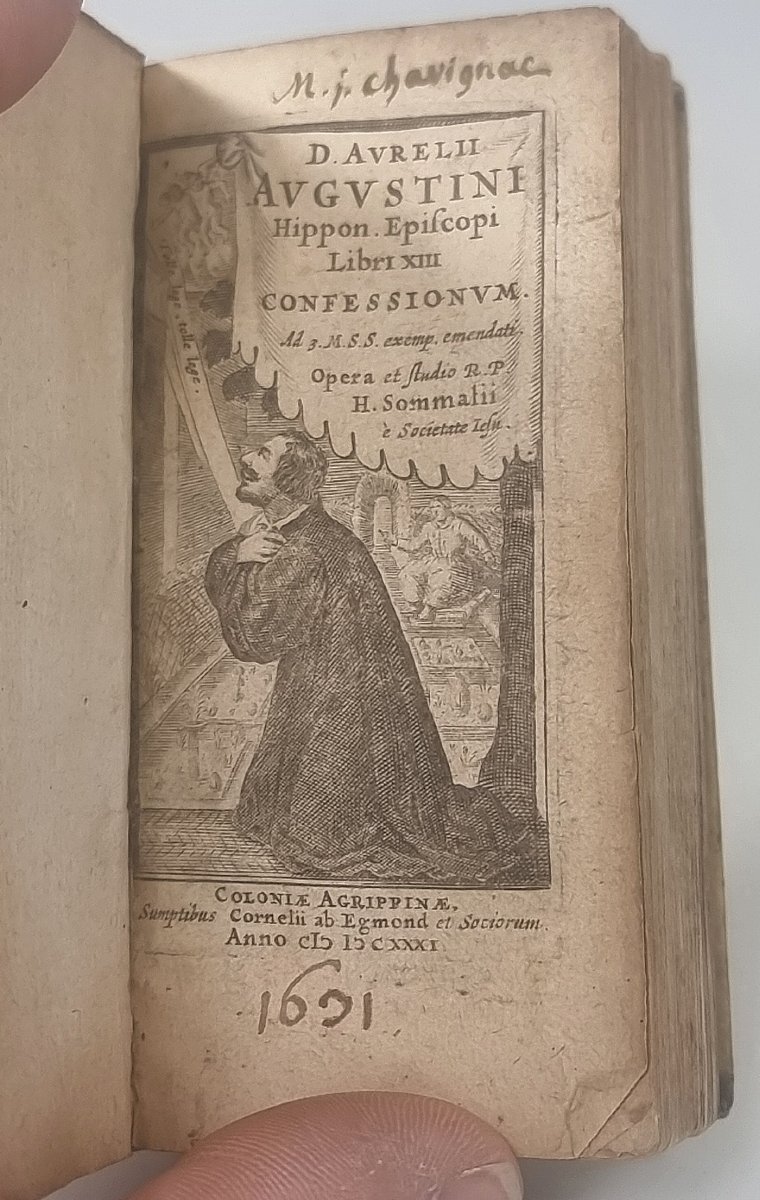 Small Antique Book – The Confessions Of Saint Augustine – Cologne, 1631 – Vellum Binding