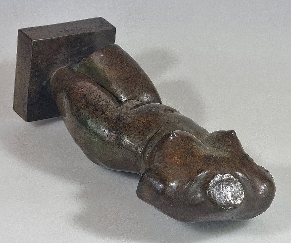 Antique Bronze Female Torso—signed L. Alliot-photo-5