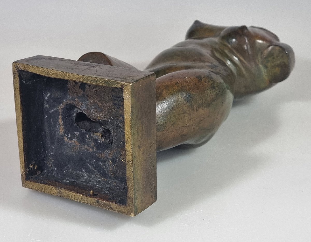 Antique Bronze Female Torso—signed L. Alliot-photo-6