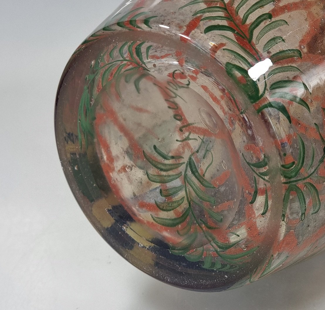 Antique Johnolyth Glass Vase With Fish And A Dragonfly – Ernst Hantich & Co., Haida,-photo-4