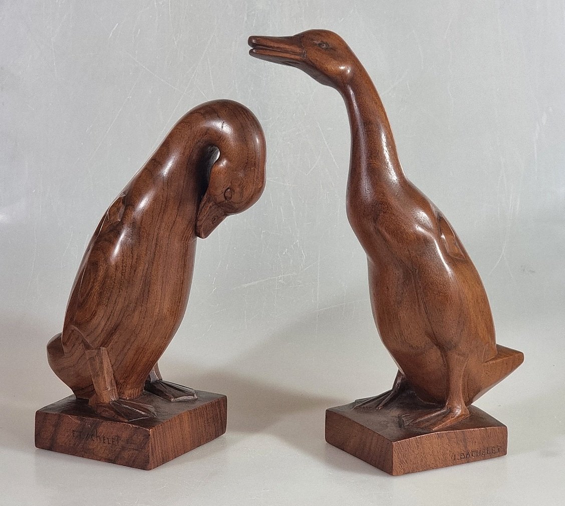 émile Just Bachelet — Two Art Deco Ducks In Rosewood - S.a.s. Paris-photo-2