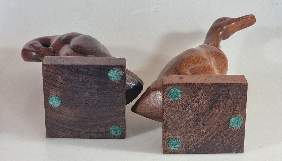 émile Just Bachelet — Two Art Deco Ducks In Rosewood - S.a.s. Paris-photo-3