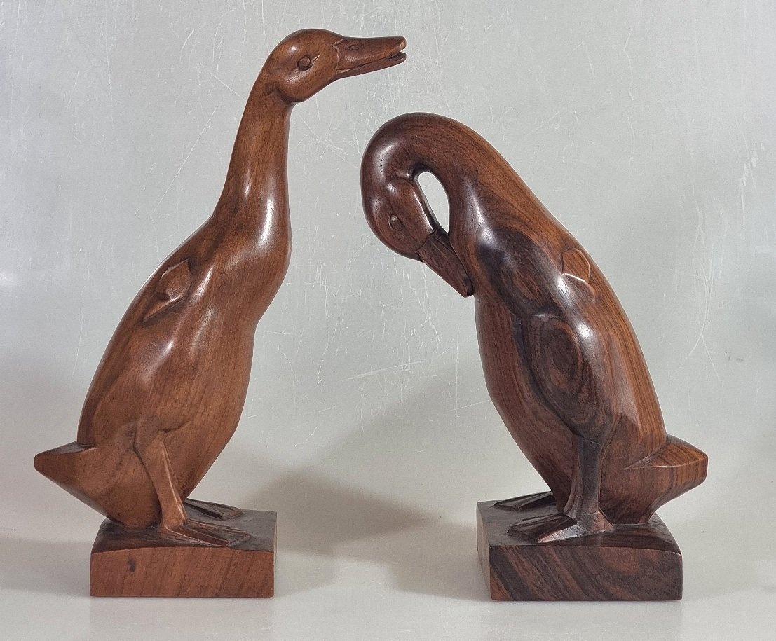 émile Just Bachelet — Two Art Deco Ducks In Rosewood - S.a.s. Paris