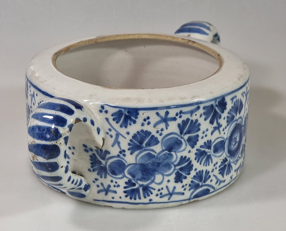 Antique Blue-and-white Delft Earthenware Butter Dish – 18th Century-photo-3