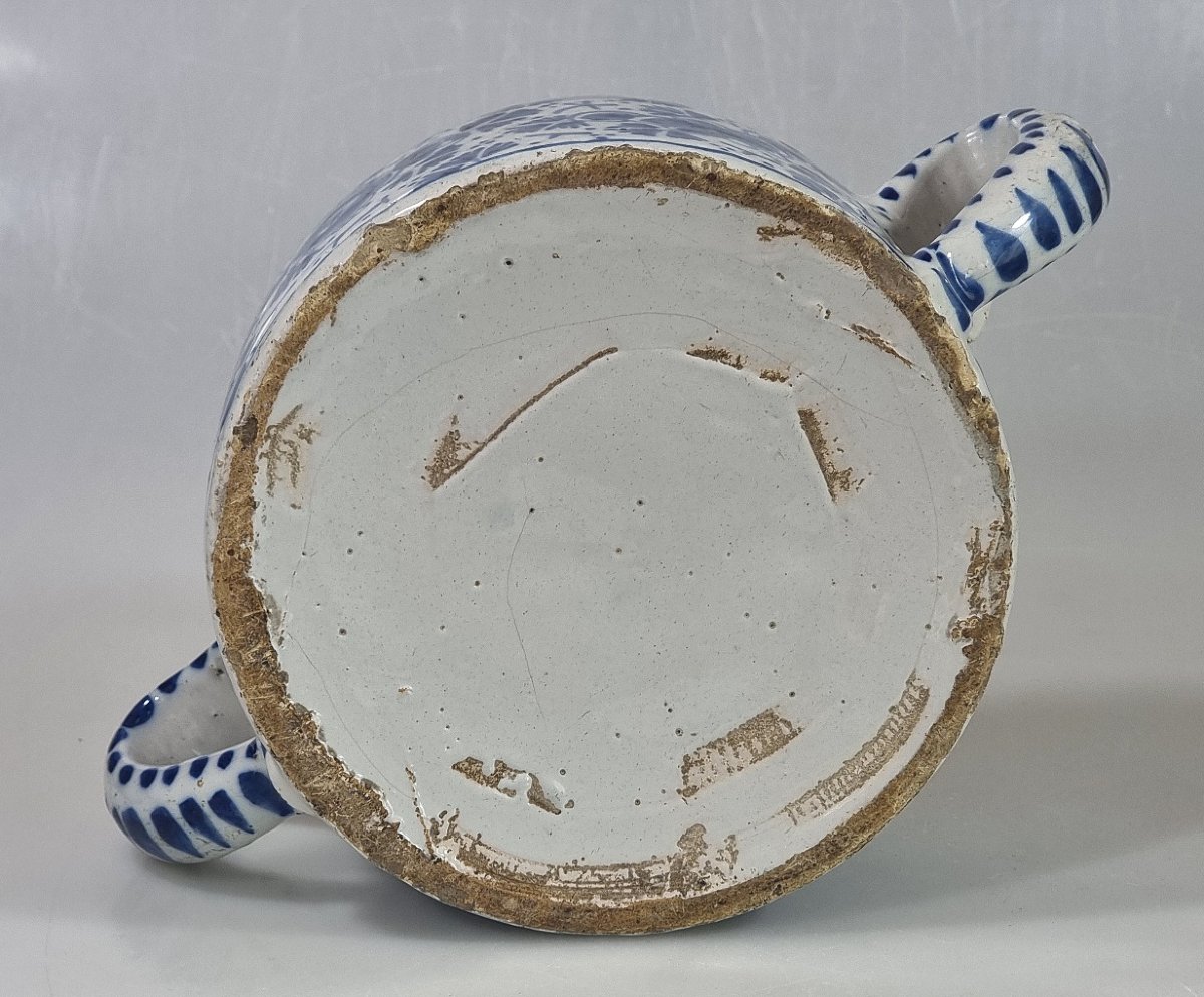 Antique Blue-and-white Delft Earthenware Butter Dish – 18th Century-photo-2