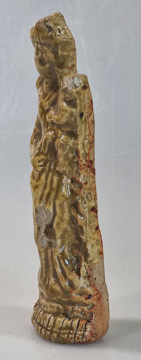 Vierge à l’Enfant en terre vernissée – Ligron, XVIIIe siècle-photo-3