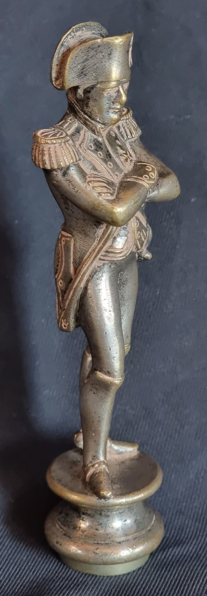 Sceau à cacheter Napoléon Bonaparte en bronze argenté – 12 cm-photo-2