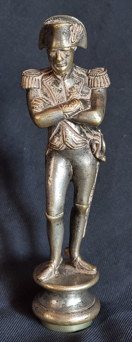 Sceau à cacheter Napoléon Bonaparte en bronze argenté – 12 cm-photo-3