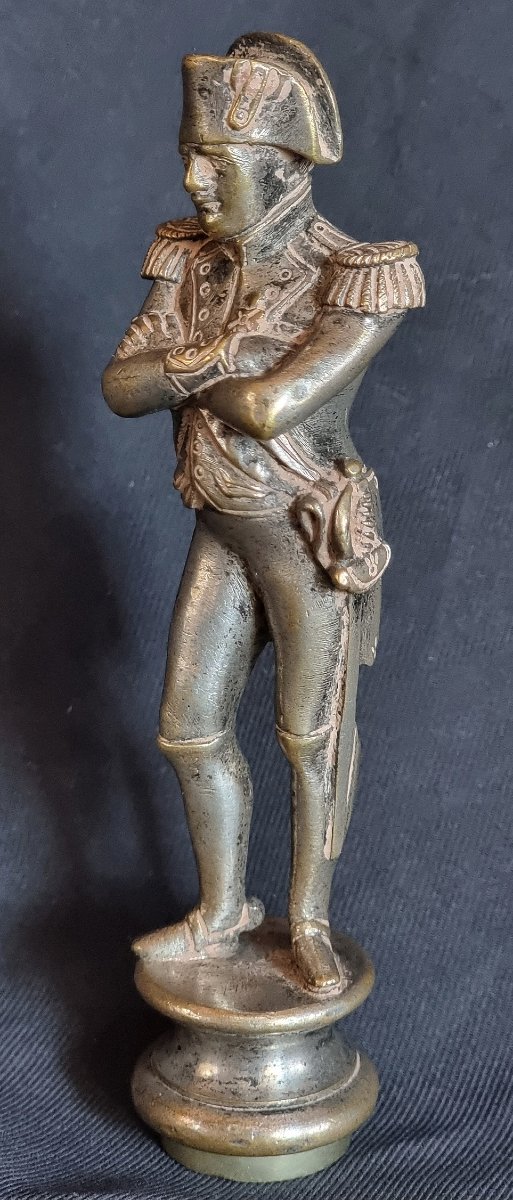 Sceau à cacheter Napoléon Bonaparte en bronze argenté – 12 cm