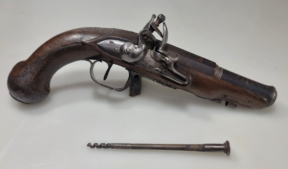 Pistolet français à silex signé Caze à Toulouse, vers 1800-photo-5
