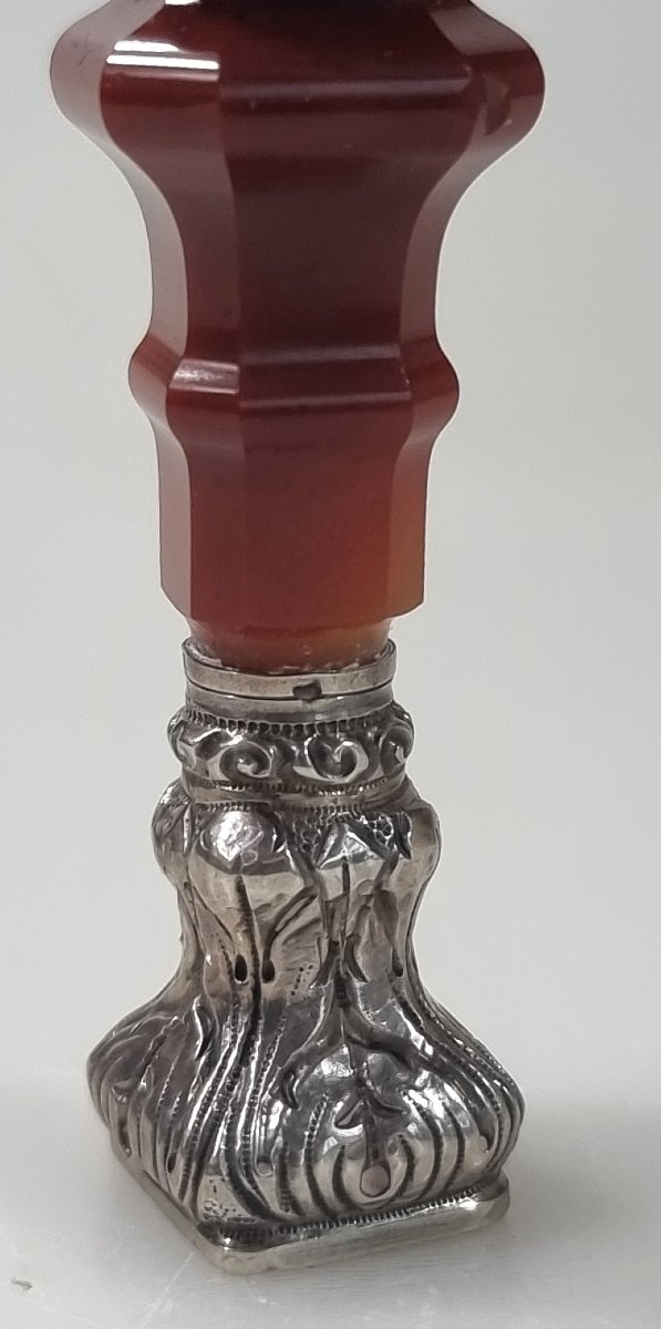 Antique French Seal Made Of Agate And Silver, Hallmarked-photo-4