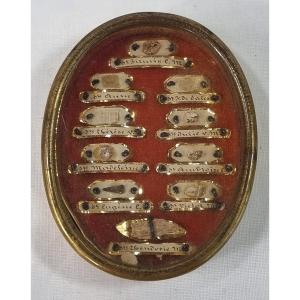 Antique Reliquaries 10 Relics Papal Wax Seal French Saint Firmin, Saint Anne Etc Etc