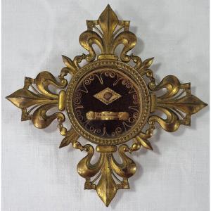 19th Century French Relic Cross Of Saint Mm Alacoque