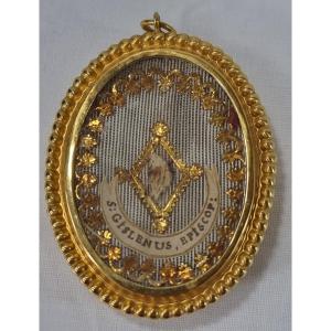 Antique Copper Relic Of Saint Gislene