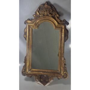 Antique French Mirror In Carved And Gilded Wood, Louis XV Period – 18th Century