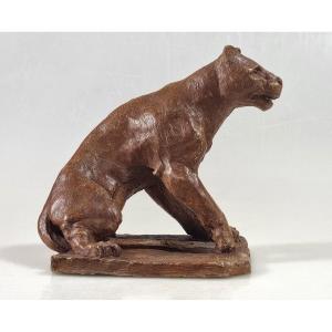 Hand-modeled Terracotta Lioness By Charles Gréber – Circa 1900