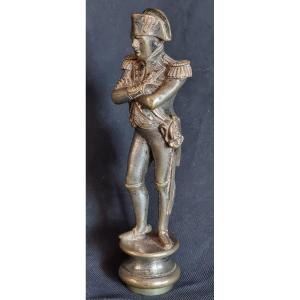 Sceau à cacheter Napoléon Bonaparte en bronze argenté – 12 cm