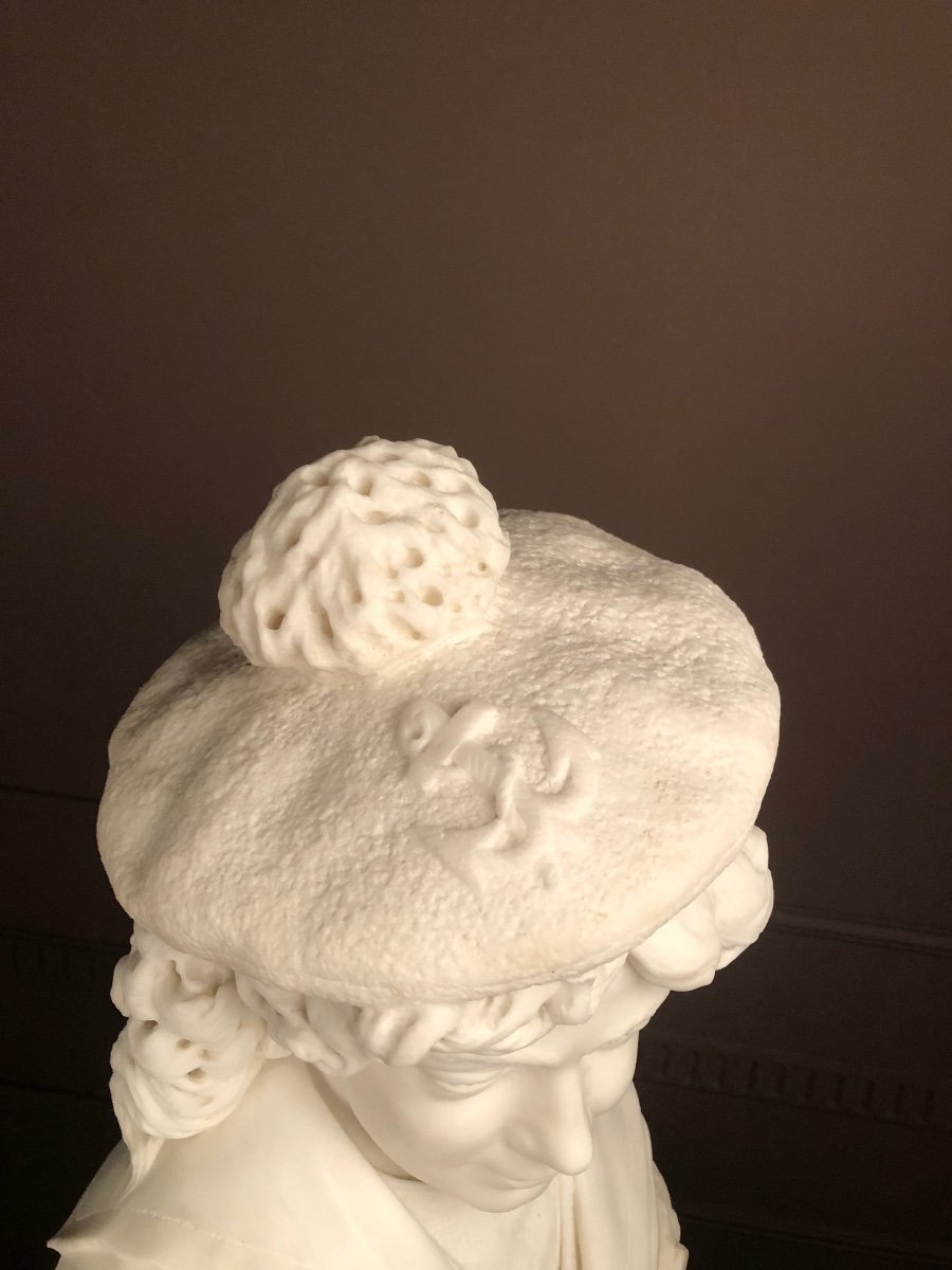 Carrara Marble Bust Of A Sailor-photo-3