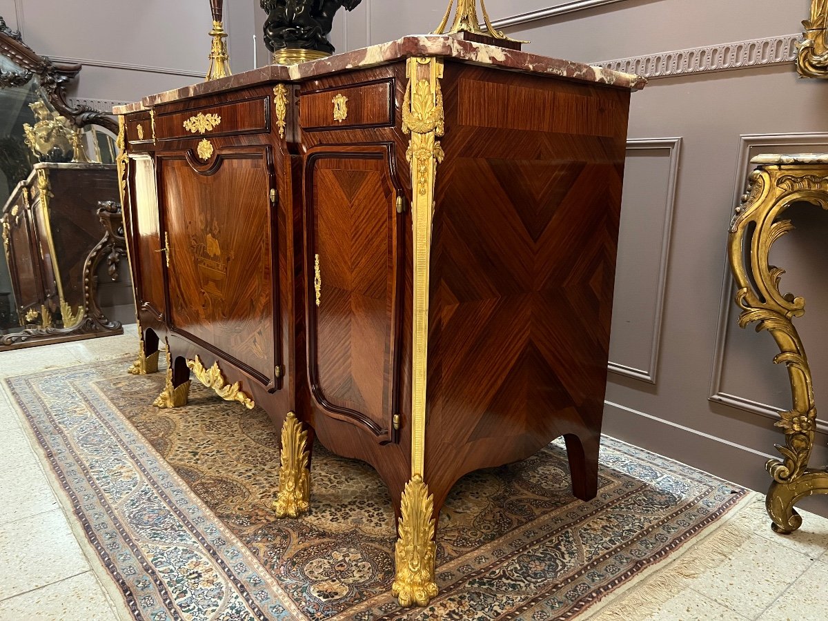 Louis XVI Style Sideboard, XIXth Century. Stamped E. Kahn-photo-2