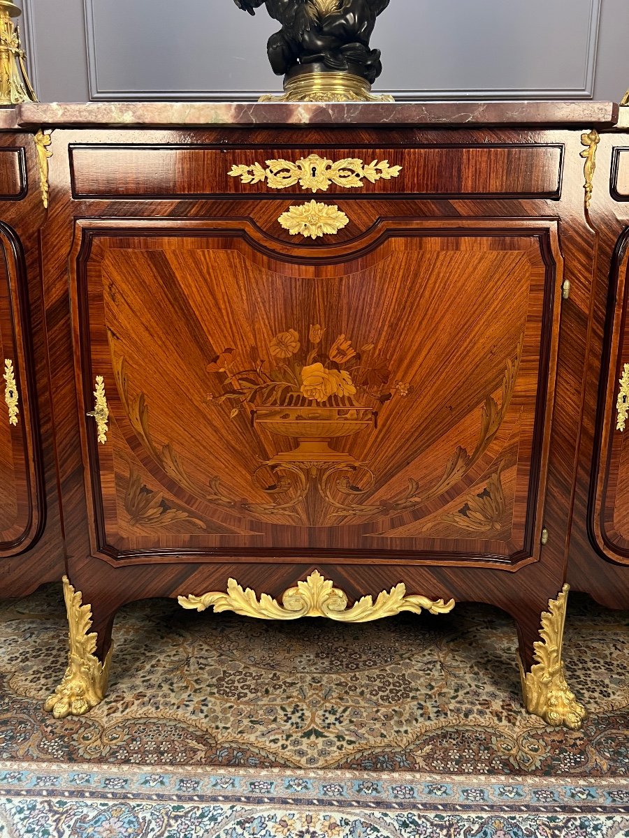 Louis XVI Style Sideboard, XIXth Century. Stamped E. Kahn-photo-3