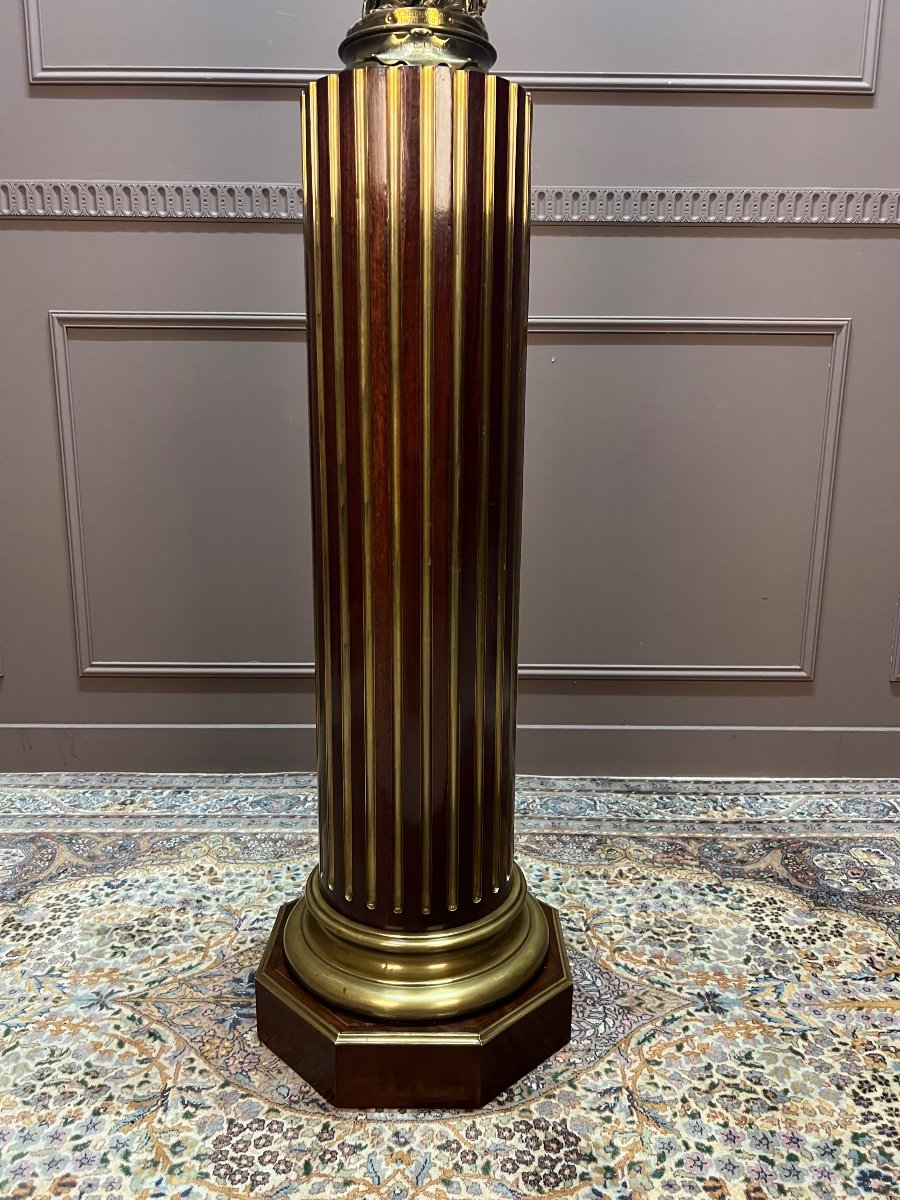 Napoleon III Column In Mahogany-photo-2