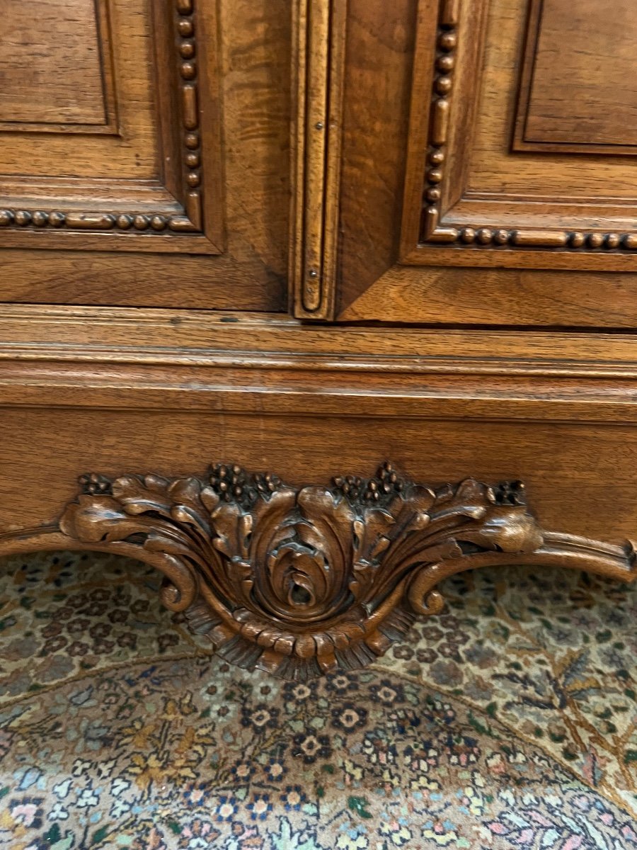 Vitrine En Noyer Sculpté-photo-4